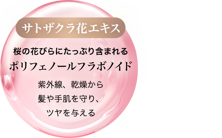 サトザクラ花エキス/桜の花びらにたっぷり含まれるポリフェノールフラボノイド