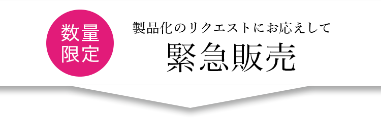 数量限定 製品化のリクエストにお応えして緊急販売！