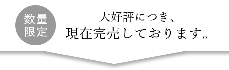 数量限定 完売しました